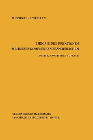 Cover of Theorie der Funktionen Mehrerer Komplexer Veranderlichen
