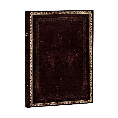 Book cover for Black Moroccan (Old Leather Collection) Midi Lined Hardcover Journal (Elastic Band Closure)