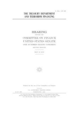 Cover of The Treasury Department and terrorism financing