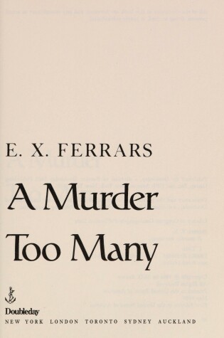 Cover of A Murder Too Many