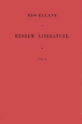 Book cover for Miscellany of Hebrew Literature