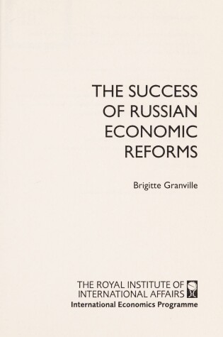 Cover of The Success of Russian Economic Reforms