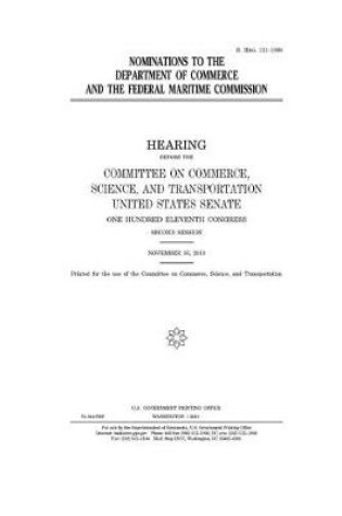 Cover of Nominations to the Department of Commerce and the Federal Maritime Commission