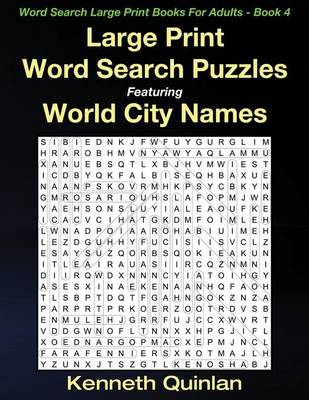 Book cover for Large Print Word Search Puzzles Featuring World City Names