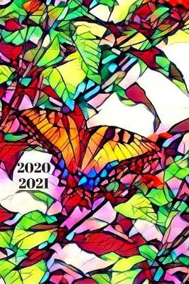 Cover of Pretty Orange Black and Blue Monarch Butterfly Lovers 25 Month Weekly Planer Dated Calendar for Woman
