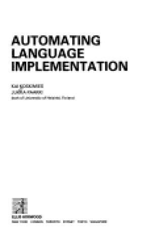 Cover of Automating Language Implementation