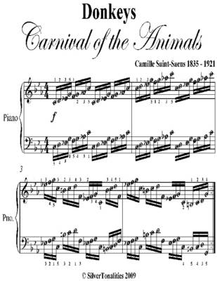 Book cover for Donkeys Carnival of the Animals Easy Piano Sheet Music