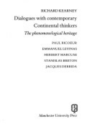 Cover of Dialogues with Contemporary Continental Thinkers