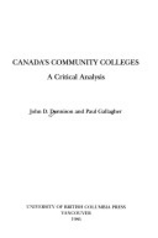 Cover of Canada's Community Colleges