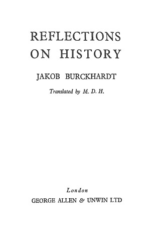 Book cover for Reflections on History