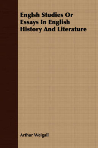 Cover of Englsh Studies Or Essays In English History And Literature