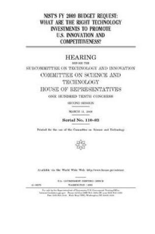 Cover of NIST's FY 2009 budget request