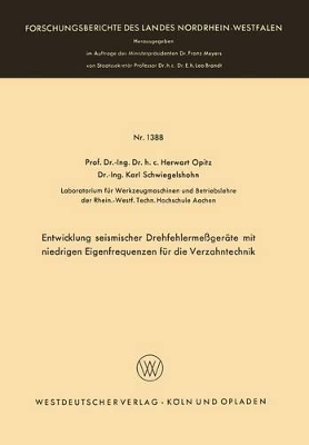 Cover of Entwicklung Seismischer Drehfehlermessgerate Mit Niedrigen Eigenfrequenzen Fur Die Verzahntechnik