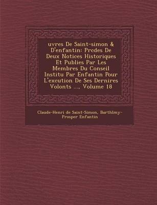 Book cover for Uvres de Saint-Simon & D'Enfantin