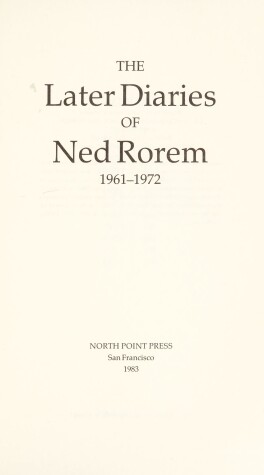 Book cover for Later Diaries, 1961-72