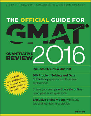 Book cover for The Official Guide for GMAT Quantitative Review 2016 with Online Question Bank and Exclusive Video