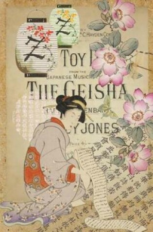 Cover of Dot Grid Journal - Vintage Japanese Art Collage - Woman with Scroll