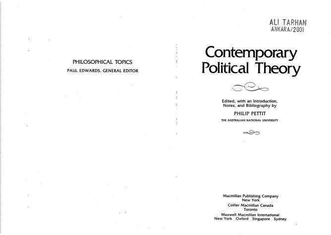 Cover of Contemporary Political Theory