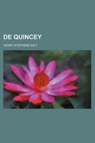 Cover of de Quincey