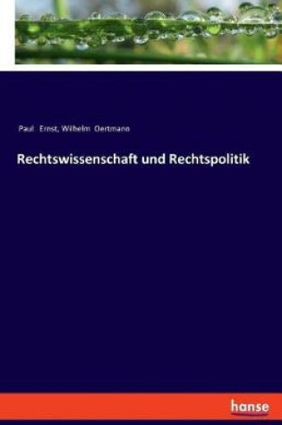 Cover of Rechtswissenschaft und Rechtspolitik