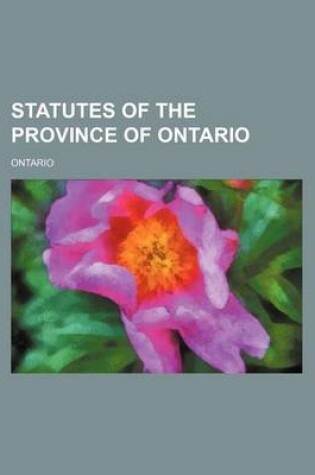 Cover of Statutes of the Province of Ontario