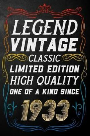 Cover of Legend Vintage Classic Limited Edition High Quality One Of A Kind Since 1933