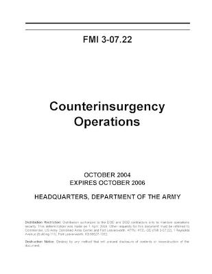 Book cover for FMI 3-07.22 Counterinsurgency Operations