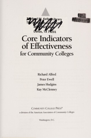 Cover of Core Indicators of Effectiveness for Community Colleges