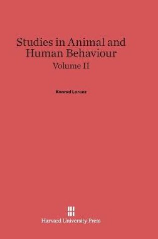 Cover of Studies in Animal and Human Behaviour, Volume II