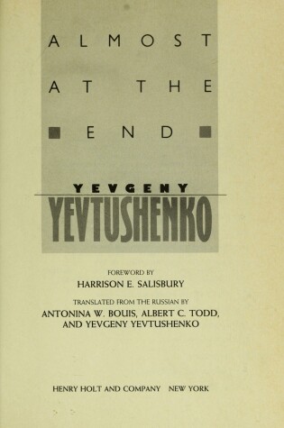 Cover of Almost at the End