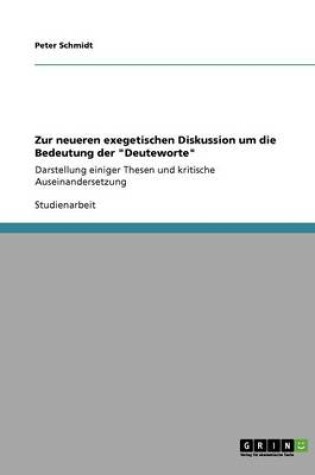 Cover of Zur neueren exegetischen Diskussion um die Bedeutung der Deuteworte