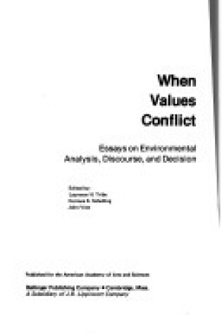 Cover of When Values Conflict