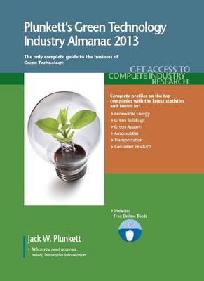 Book cover for Plunkett's Green Technology Industry Almanac 2013