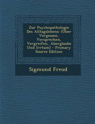 Book cover for Zur Psychopathologie Des Alltagslebens