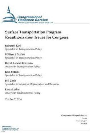 Cover of Surface Transportation Program Reauthorization Issues for Congress