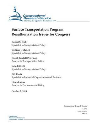 Book cover for Surface Transportation Program Reauthorization Issues for Congress