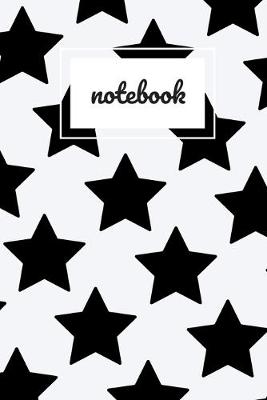 Book cover for Black star print notebook