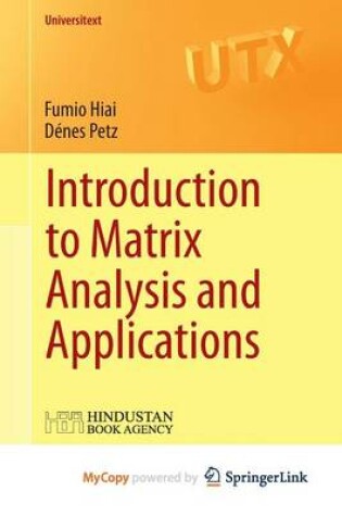 Cover of Introduction to Matrix Analysis and Applications