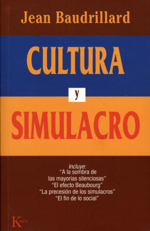 Book cover for Cultura y Simulacro