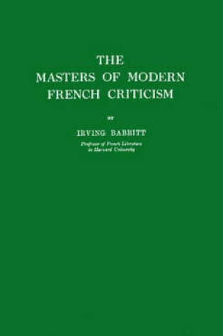 Cover of The Master of Modern French Criticism.