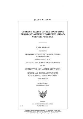 Book cover for Current status of the joint Mine Resistant Ambush Protected (MRAP) vehicle program