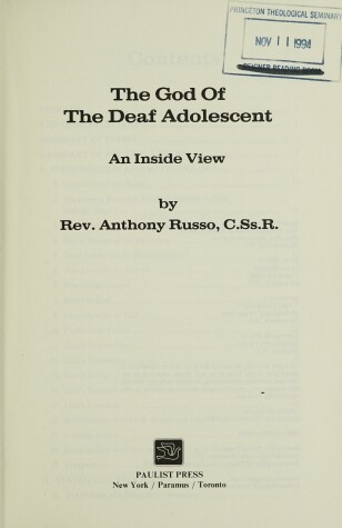 Book cover for The God of the Deaf Adolescent