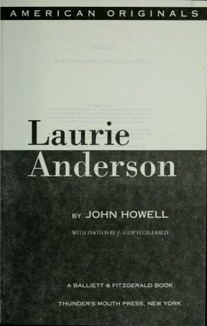 Book cover for Laurie Anderson