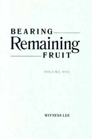 Cover of Bearing Remaining Fruit