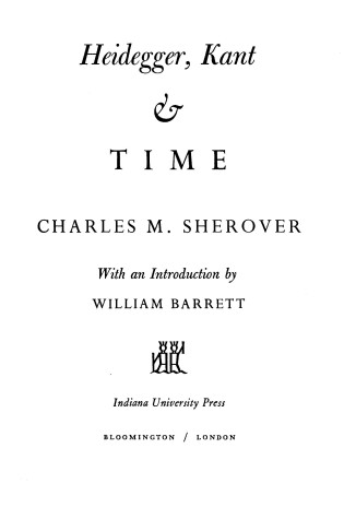 Cover of Heidegger, Kant and Time