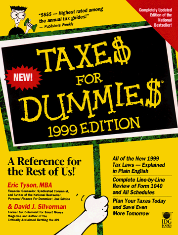 Book cover for Taxes for Dummies, 1999 Edition