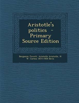 Book cover for Aristotle's Politics - Primary Source Edition