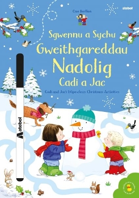 Book cover for Sgwennu a Sychu - Gweithgareddau Nadolig Cadi a Jac / Cadi and Jac's Wipe-Clean Christmas Activities