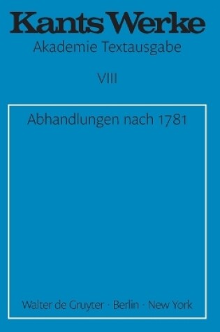 Cover of Abhandlungen nach 1781