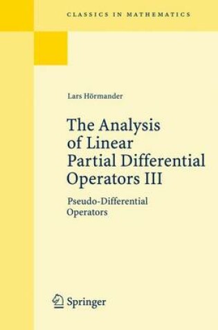 Cover of Analysis of Linear Partial Differential Operators